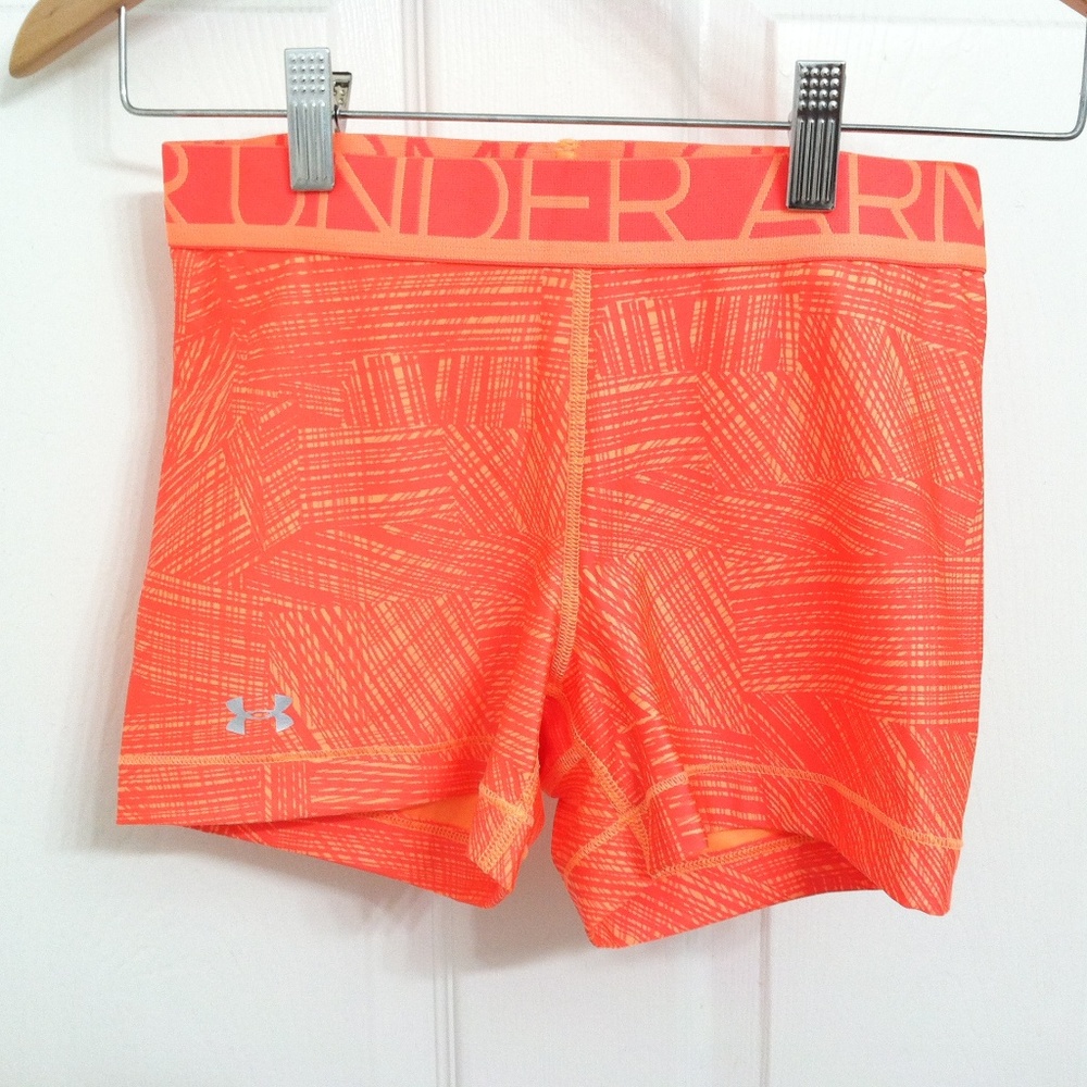 Under Armour Bright Orange Gym Spandex Shorts
